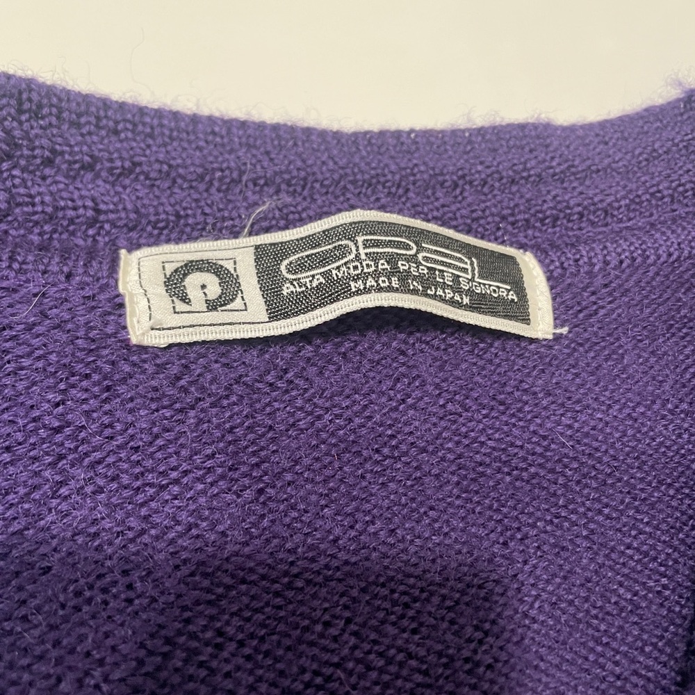 Purple Wool Knit Women's Cardigan - Picture 3 of 5